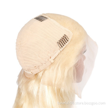 Lace Front Human Hair Wig Frontal Wig Brazilian Remy Straight 613 Ombre 13x4 Lace with Baby Hair 613 Honey Blonde 28 30 32 Inch